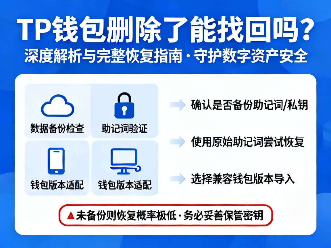 TP钱包删除了能找回吗？深度解析与完整恢复指南，助你守护数字资产安全