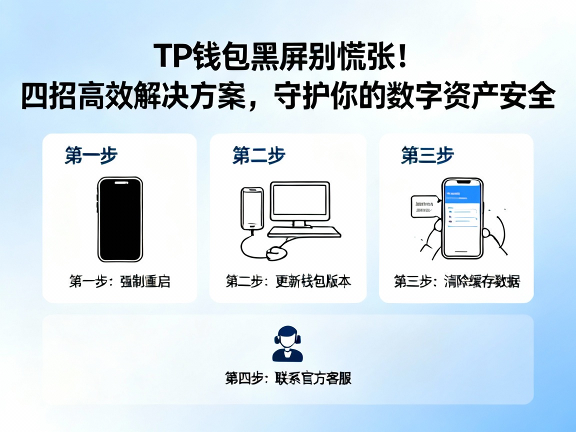 TP钱包黑屏别慌张！四招高效解决方案，守护你的数字资产安全