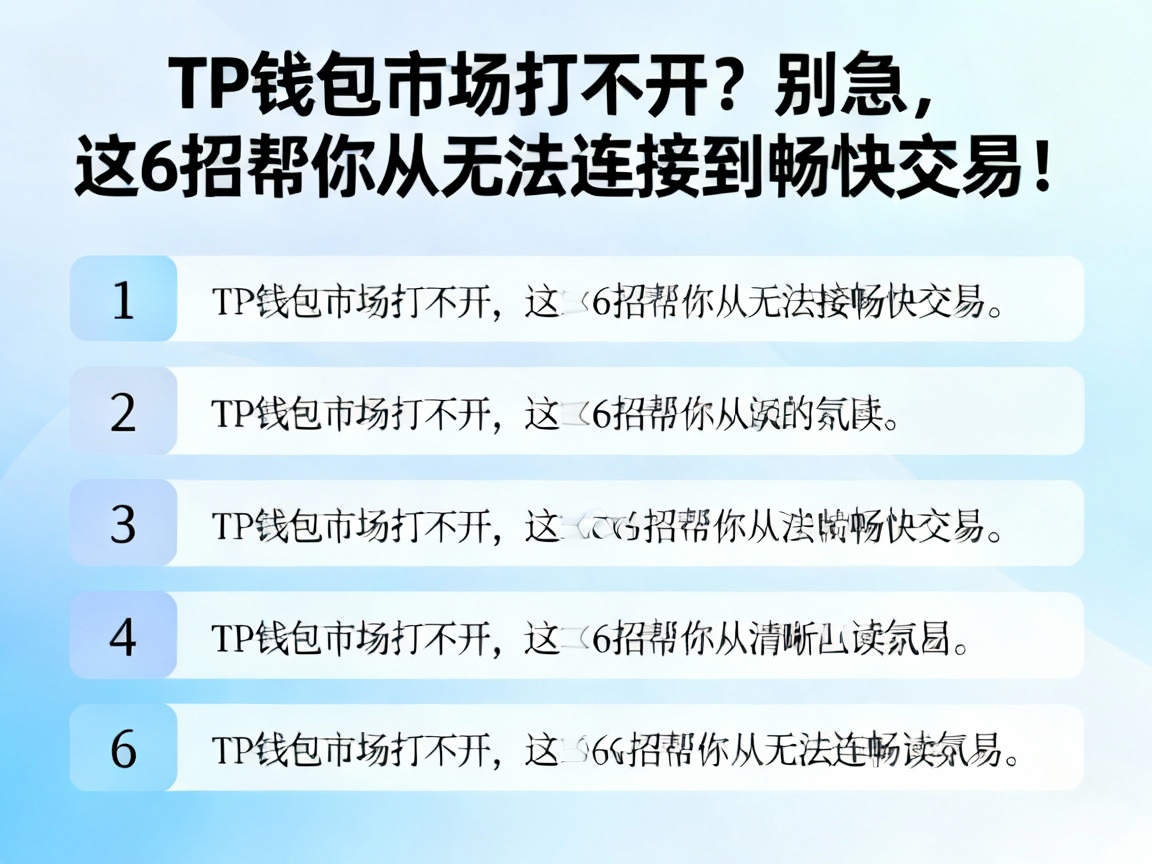 TP钱包市场打不开？别急，这6招帮你从无法连接到畅快交易！