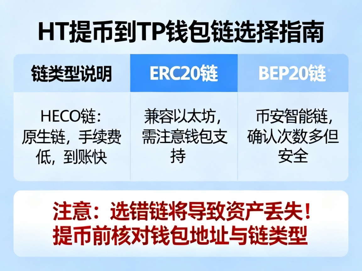 从交易所提币HT到TP钱包，到底该选什么链？一次讲透，避免资产损失