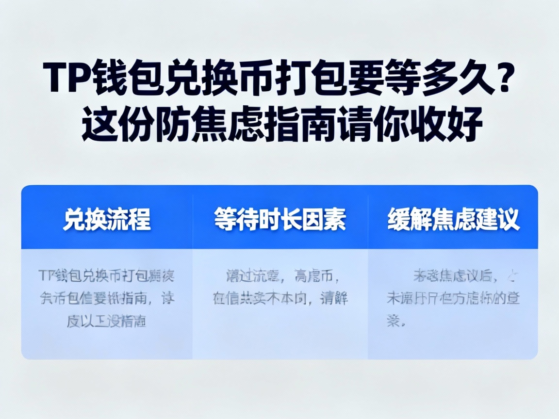 TP钱包兑换币打包要等多久？这份防焦虑指南请你收好